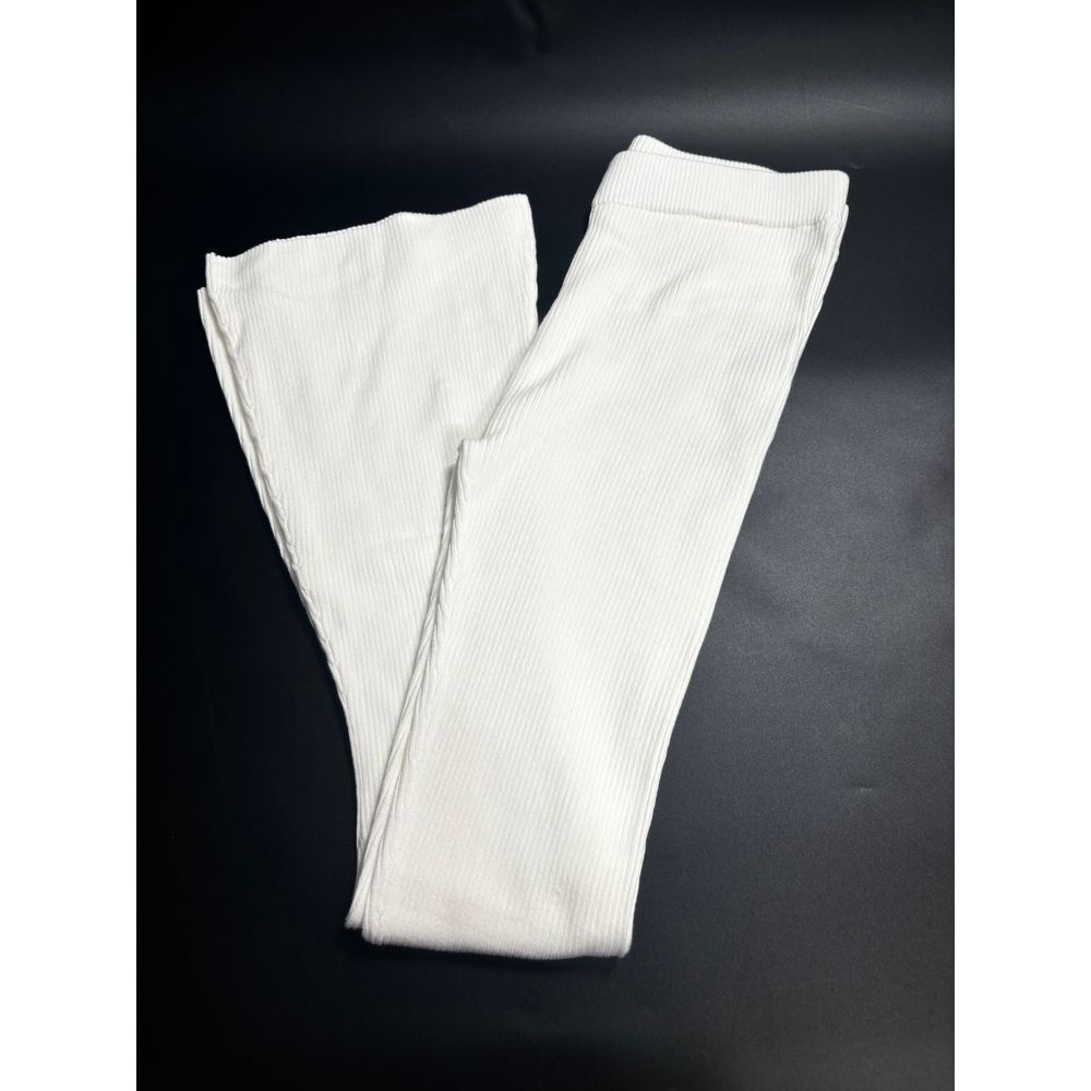 Lita by Ciara NWOT Rib Organic Cotton Flare‎ Pants in Milk Large MSRP $228